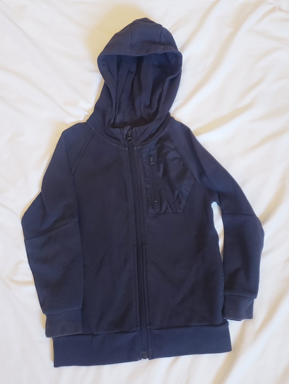 Boys XS Black Hooded Zip Sweatshirt